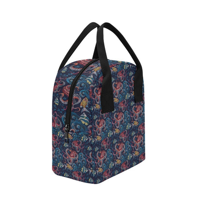 Underwater Giant Squid Print Design LKS302 Insulated Lunch Bag