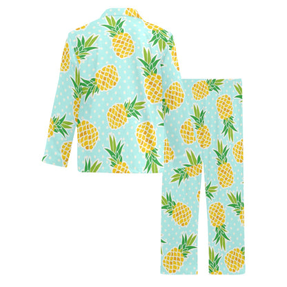 Pineapple Pattern Print Design PP01 Men's Long Pajama Set
