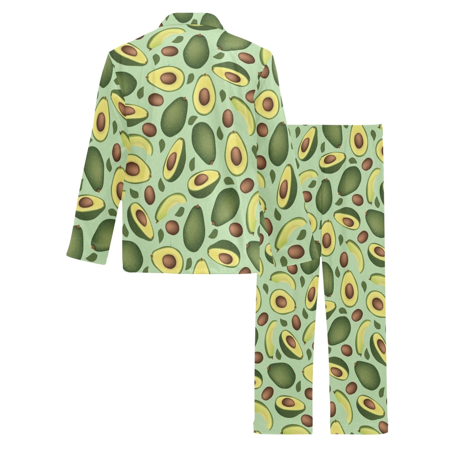 Avocado Pattern Print Design AC01 Men's Long Pajama Set