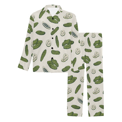 Cucumber Pattern Print Design CC05 Men's Long Pajama Set