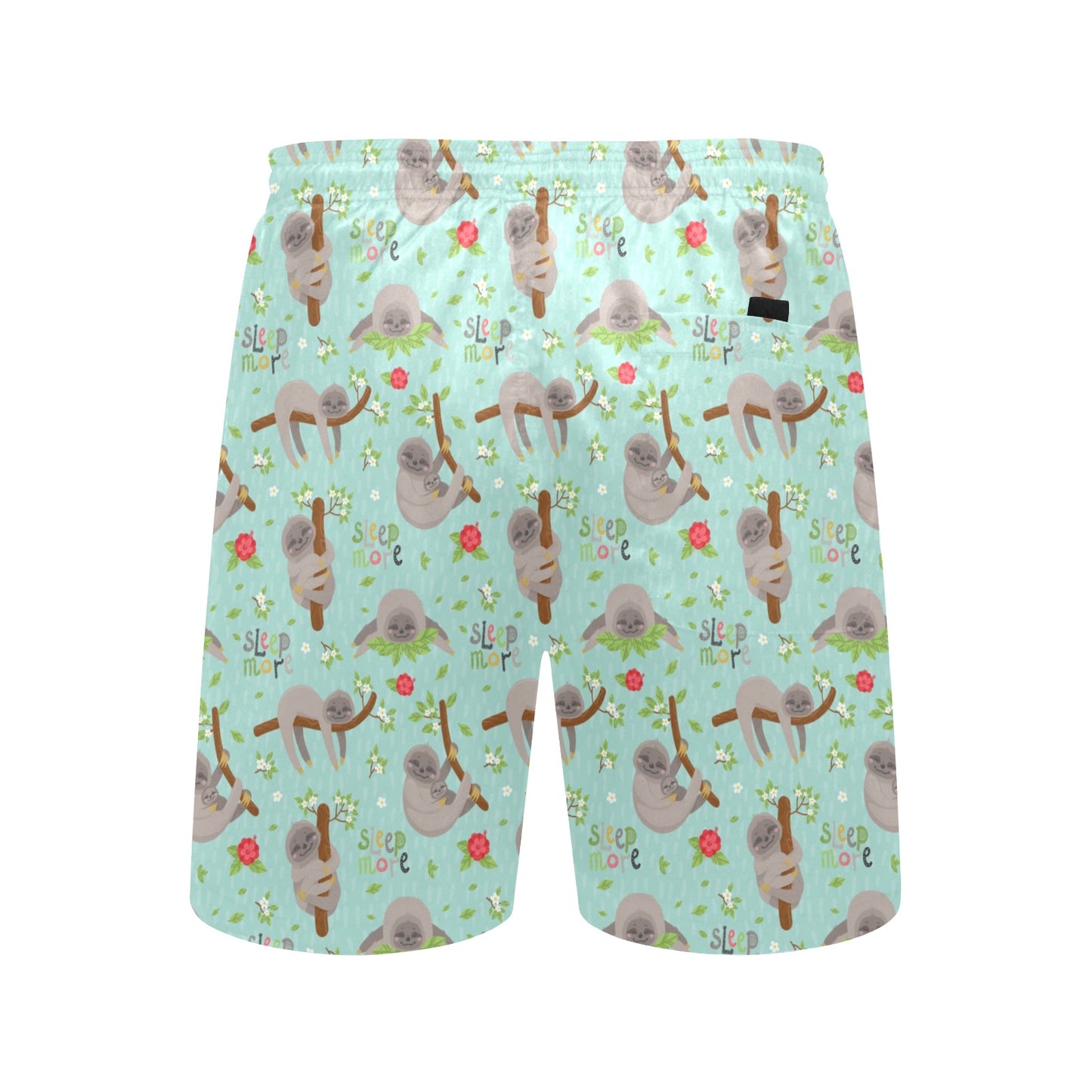 Sloth Print Design LKS305 Men's Swim Trunks Beach Shorts