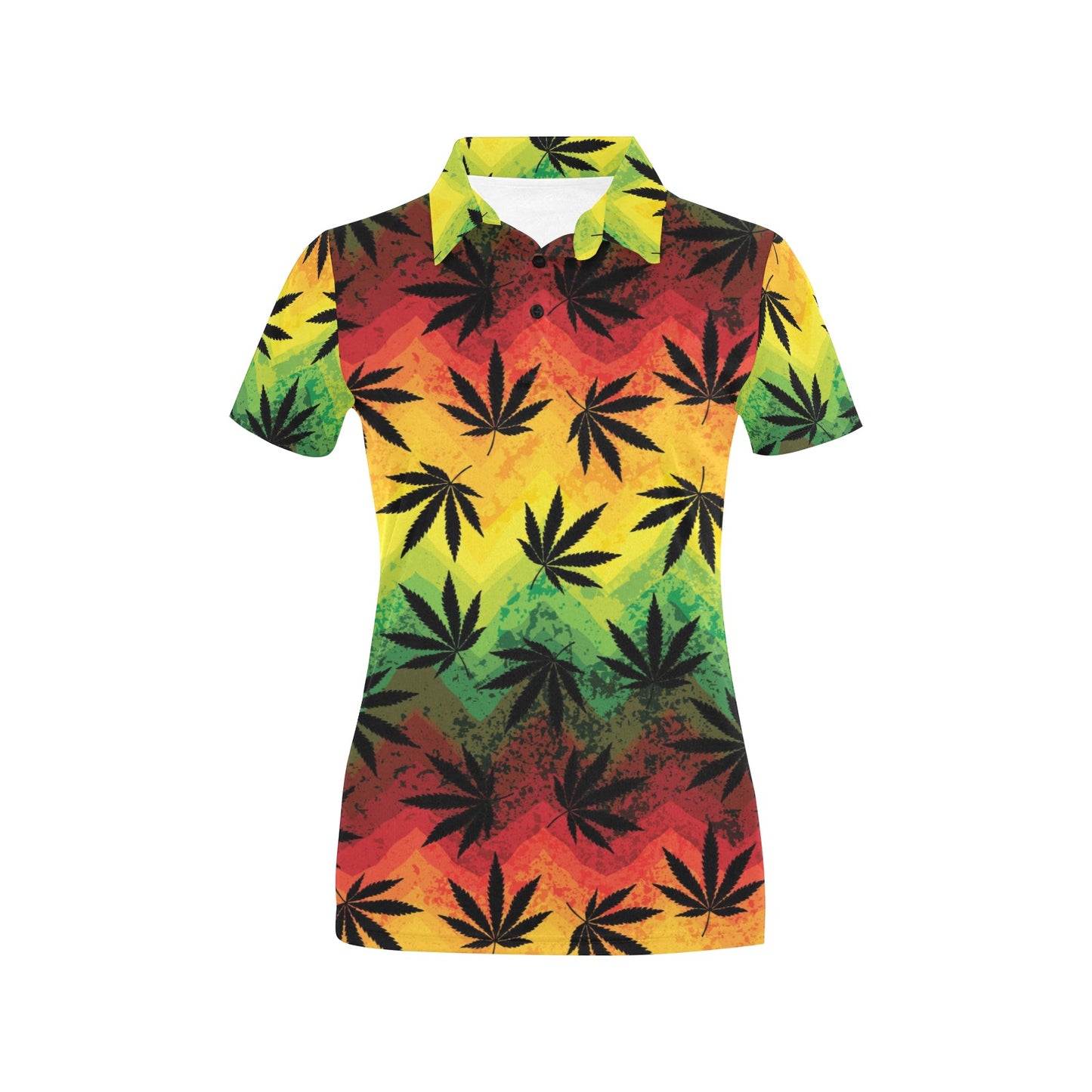 Rasta Pattern Print Design A02 Women's Polo Shirt