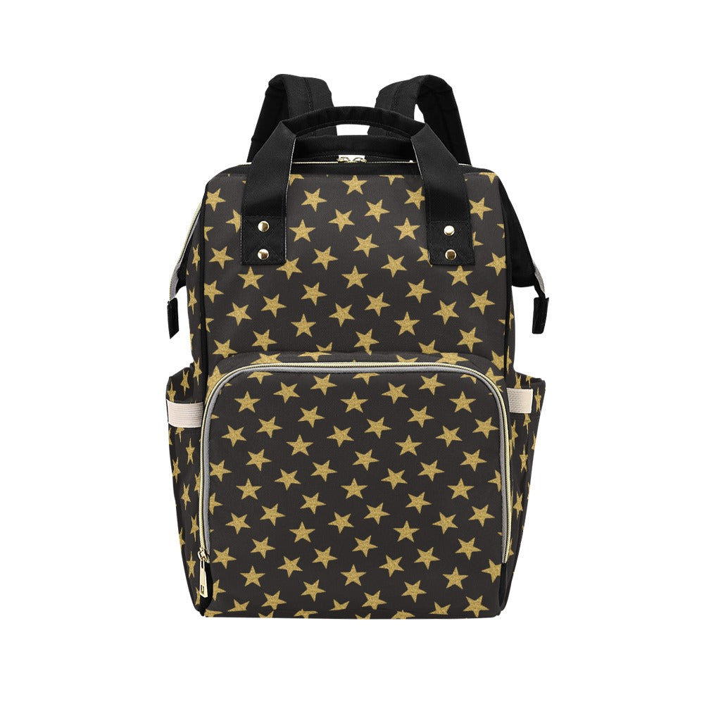 Star Gold Print Design LKS302 Diaper Bag Backpack
