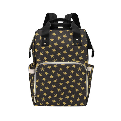 Star Gold Print Design LKS302 Diaper Bag Backpack