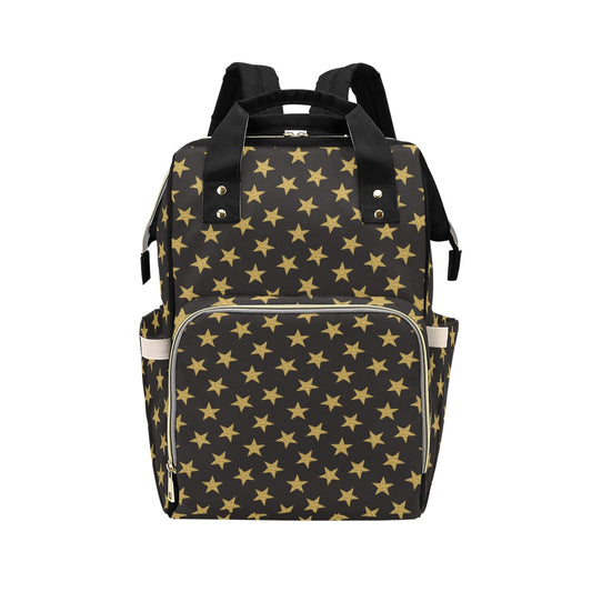 Star Gold Print Design LKS302 Diaper Bag Backpack