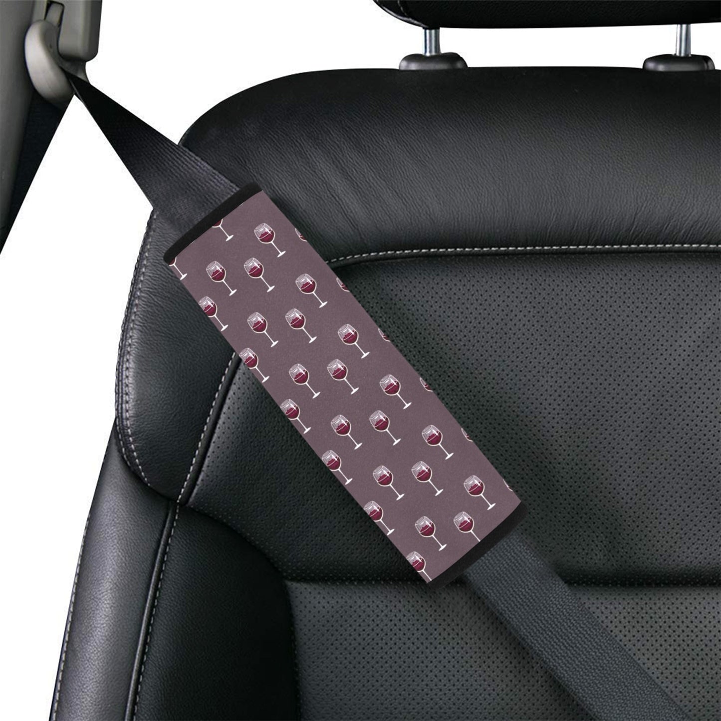 Wine Glass Pattern Print Design LKS305 Car Seat Belt Cover