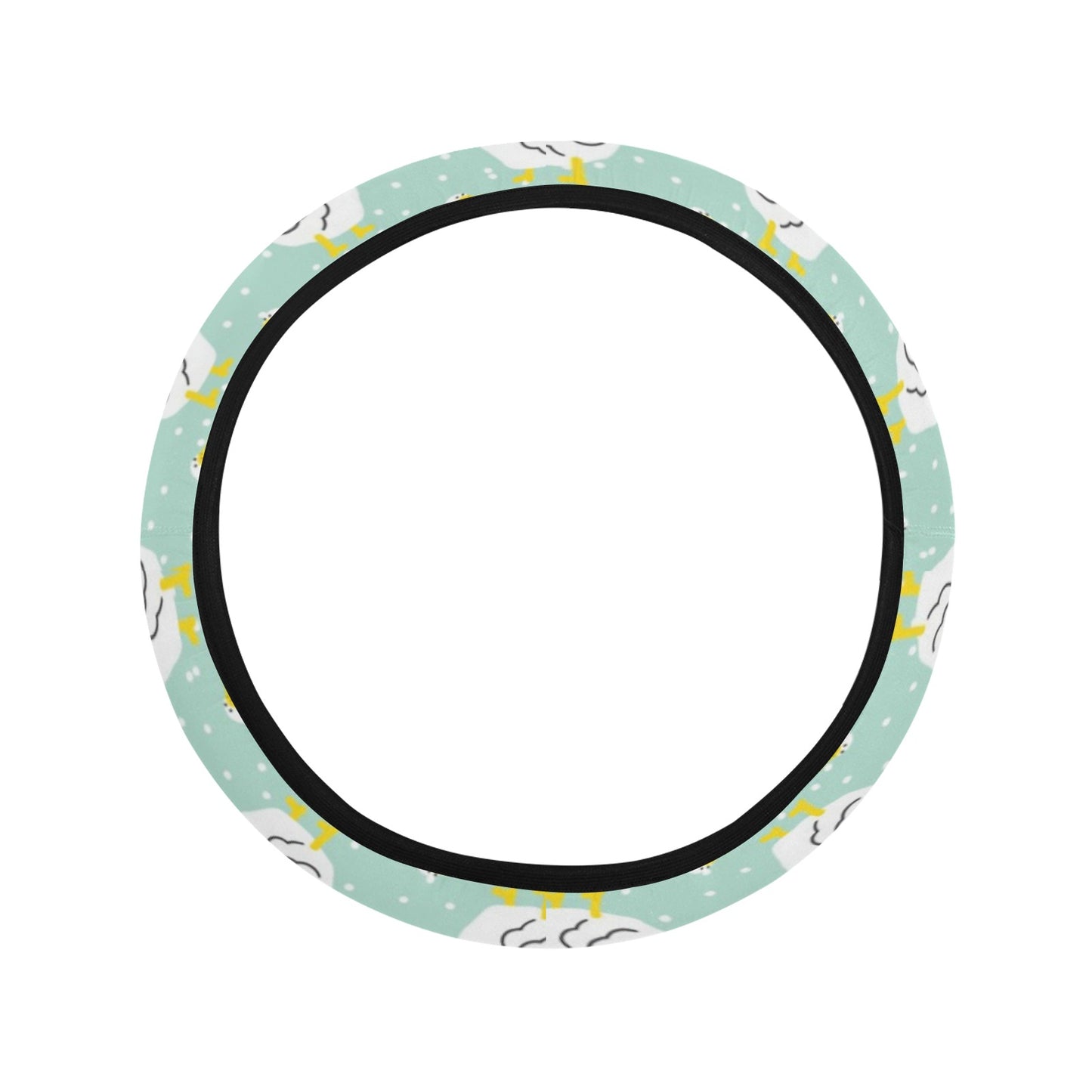 Goose Print Design LKS404 Steering Wheel Cover with Elastic Edge