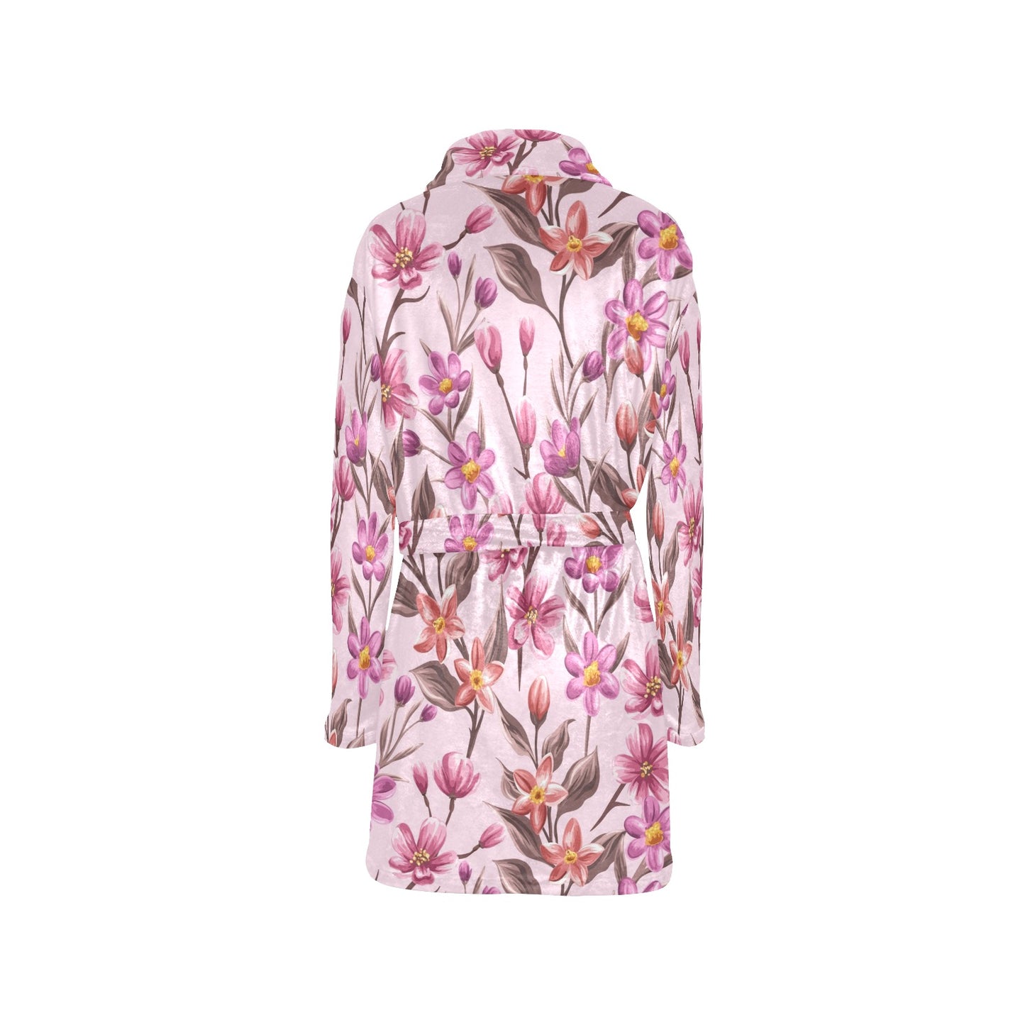 Summer Floral Pattern Print Design SF09 Women's Fleece Robe