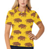 Bison Native Pattern Print Design 01 Women's Polo Shirt