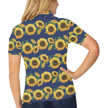 Sunflower Print Design LKS307 Women's Polo Shirt