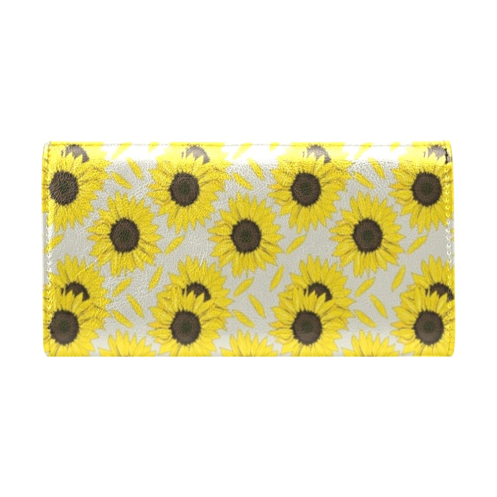 Sunflower Print Design LKS309 Women's Trifold Wallet