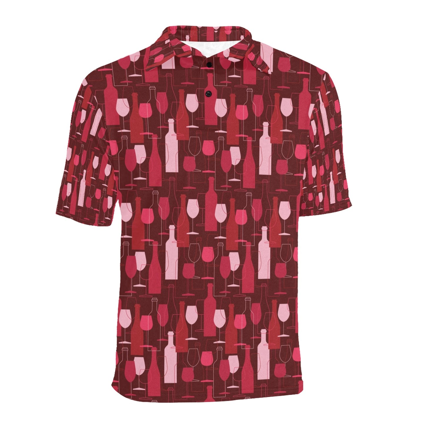 Wine Print Design LKS304 Men Polo Shirt
