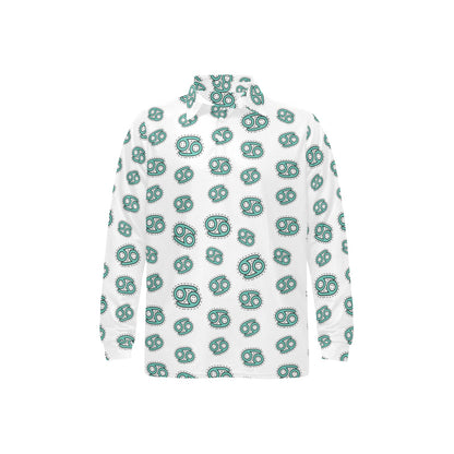 Cancer Zodiac Pattern Print Design 04 Long Sleeve Polo Shirt For Men's