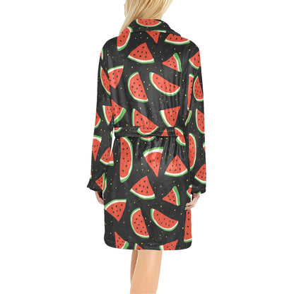 Watermelon Pattern Print Design WM09 Women's Fleece Robe