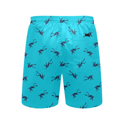 Scuba Driver Print Design LKS304 Men's Swim Trunks Beach Shorts