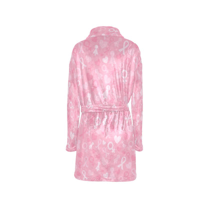 Breast cancer Pattern Print Design 01 Women's Fleece Robe