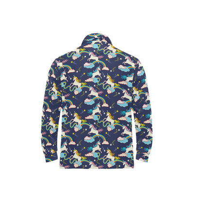 Unicorn Print Design LKS304 Long Sleeve Polo Shirt For Men's