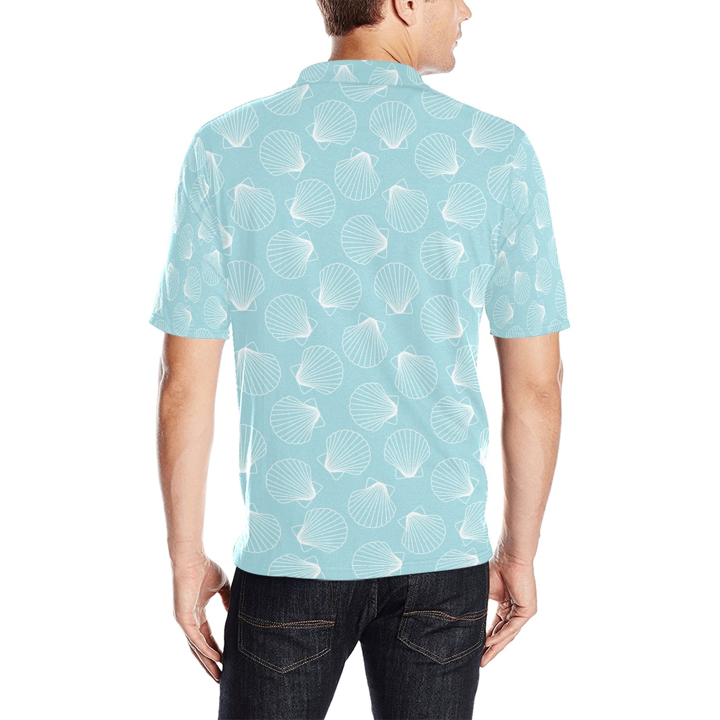 Seashell Print Design LKS3010 Men Polo Shirt