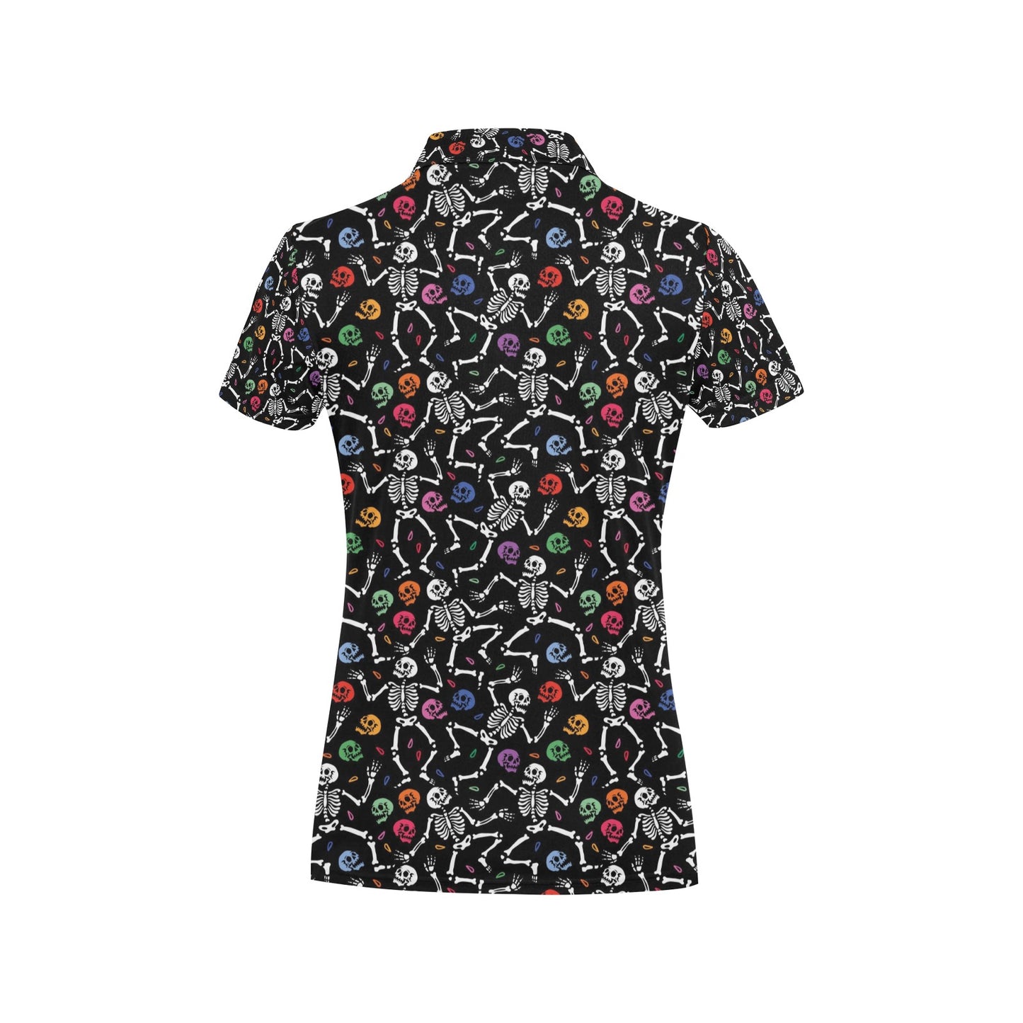 Skeleton Print Design LKS307 Women's Polo Shirt