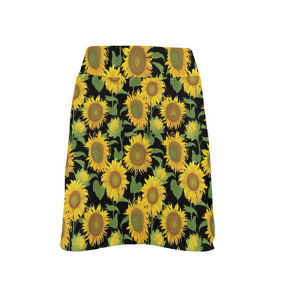 Sunflower Print Design LKS302 17" Golf & Pickleball Skort with Pockets