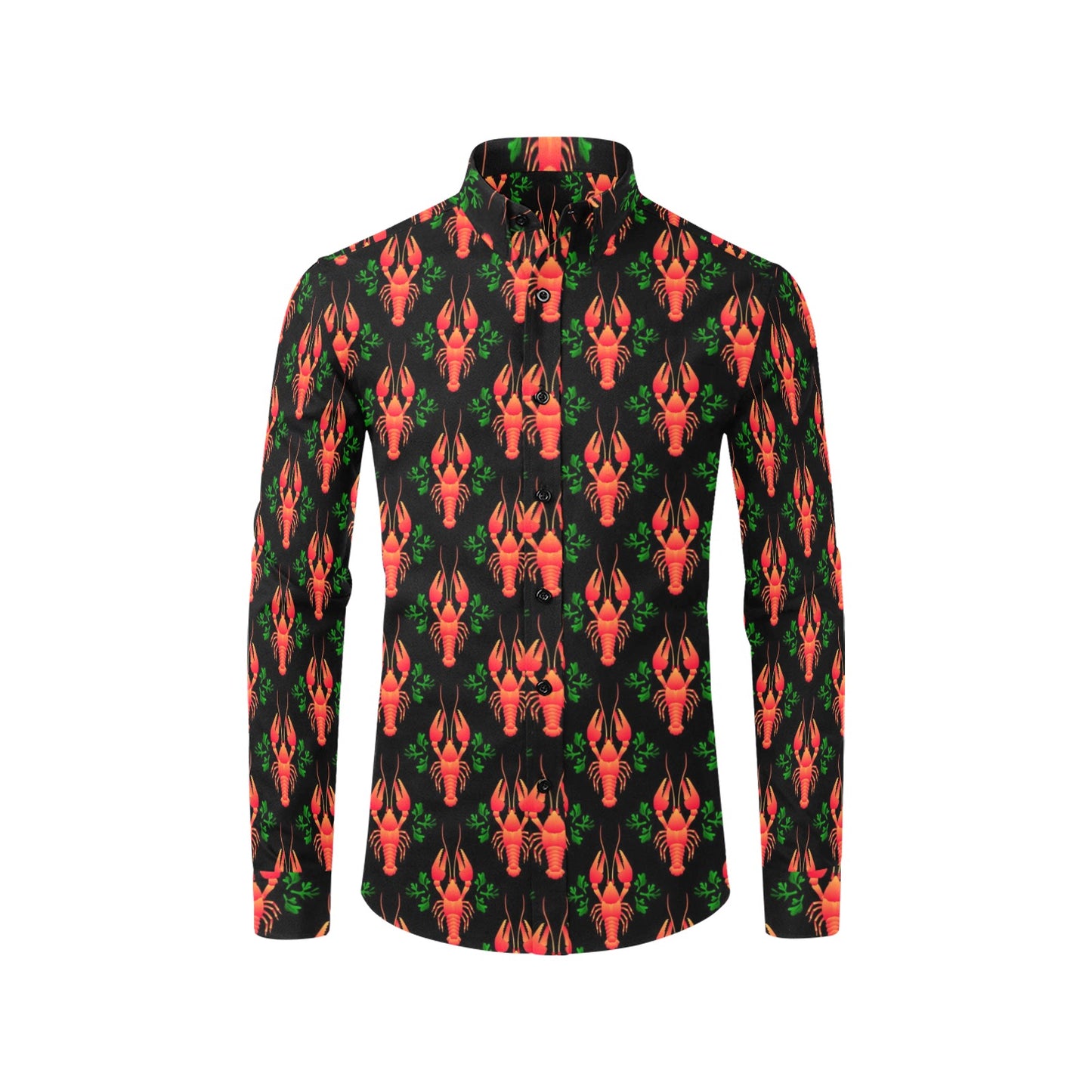 Lobster Print Design LKS403 Men's Long Sleeve Dress Shirt