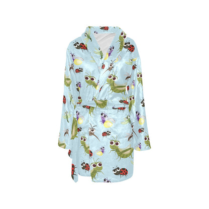 Ladybug Pattern Print Design 01 Women's Fleece Robe