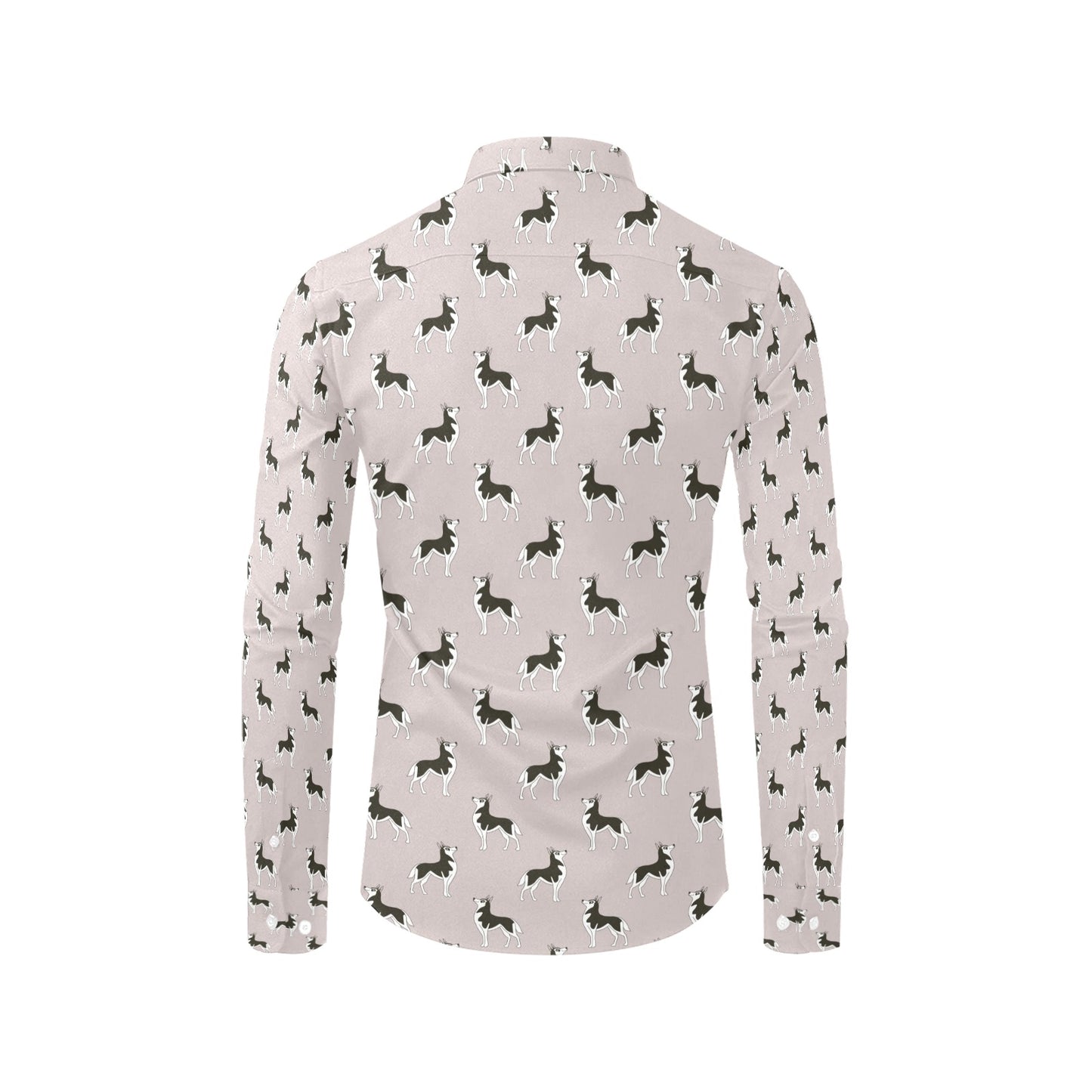 Siberian Huskies Print Design LKS301 Men's Long Sleeve Dress Shirt