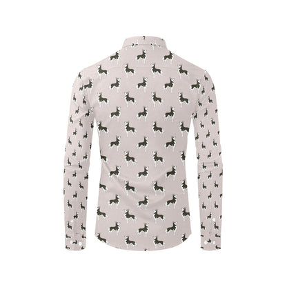 Siberian Huskies Print Design LKS301 Men's Long Sleeve Dress Shirt