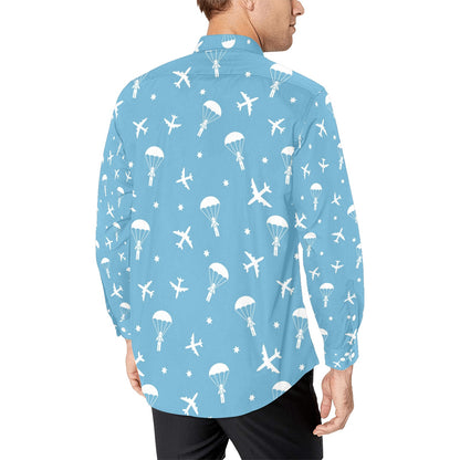 Skydiver Print Design LKS303 Men's Long Sleeve Dress Shirt