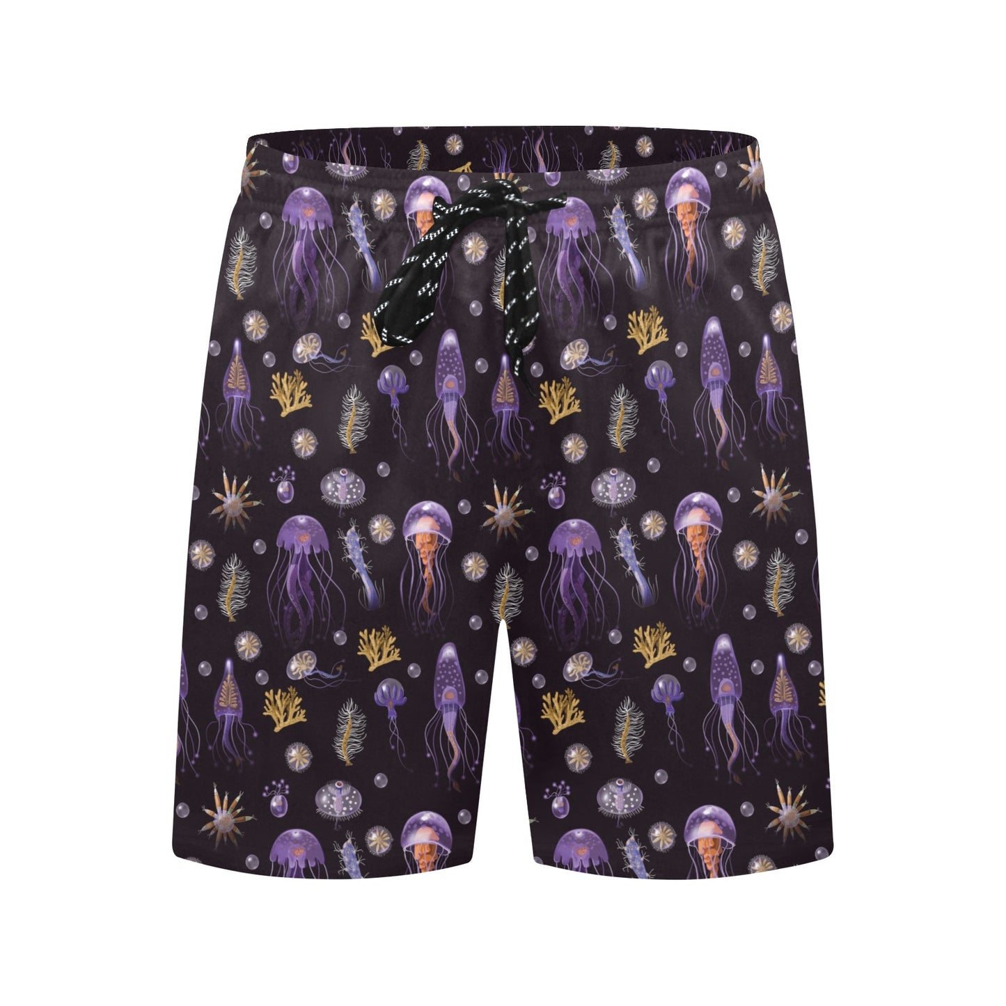 Seaweed With Jelly Fish Print Design LKS305 Men's Swim Trunks Beach Shorts