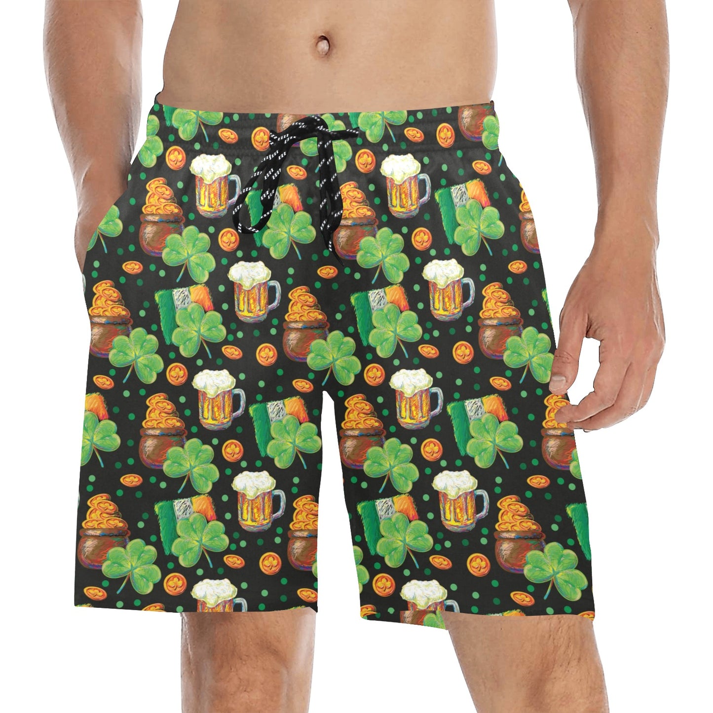 St Patricks Day Print Design LKS303 Men's Swim Trunks Beach Shorts