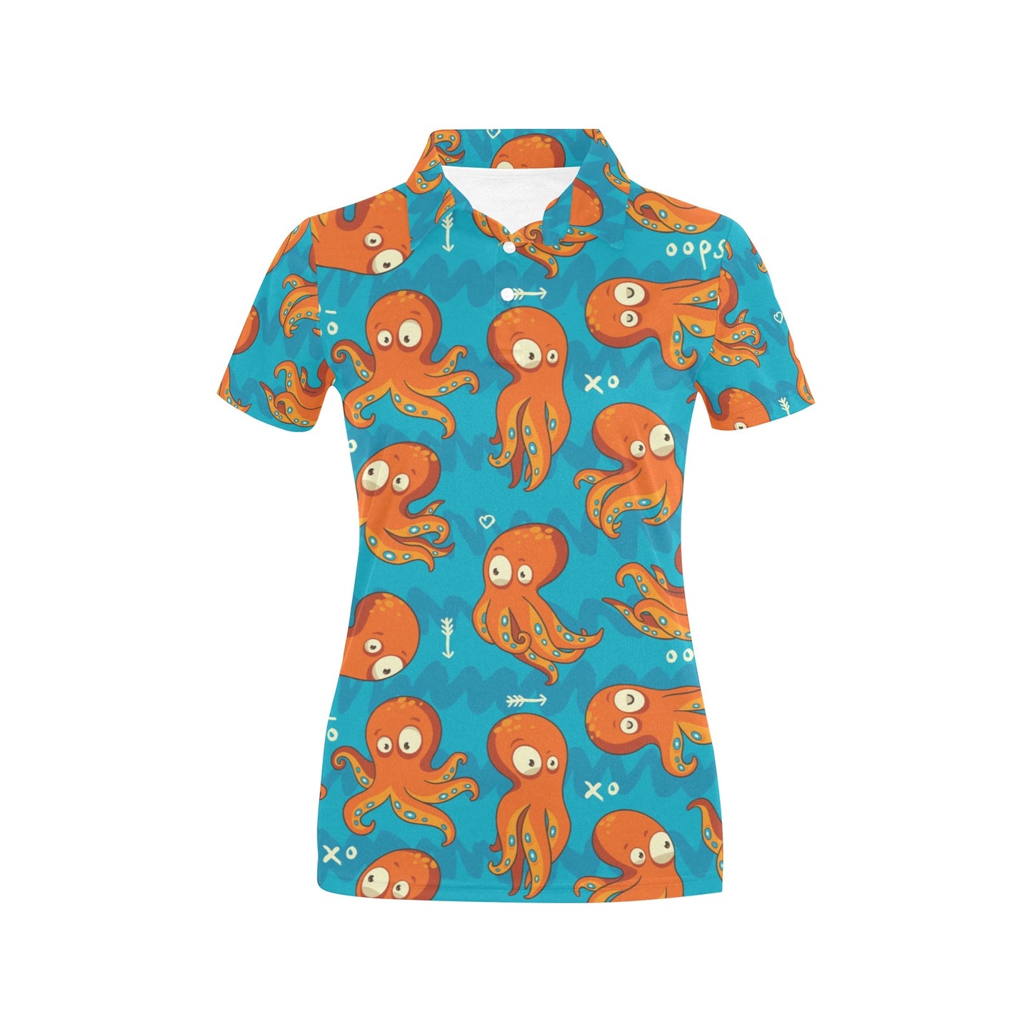 Octopus Pattern Print Design A02 Women's Polo Shirt