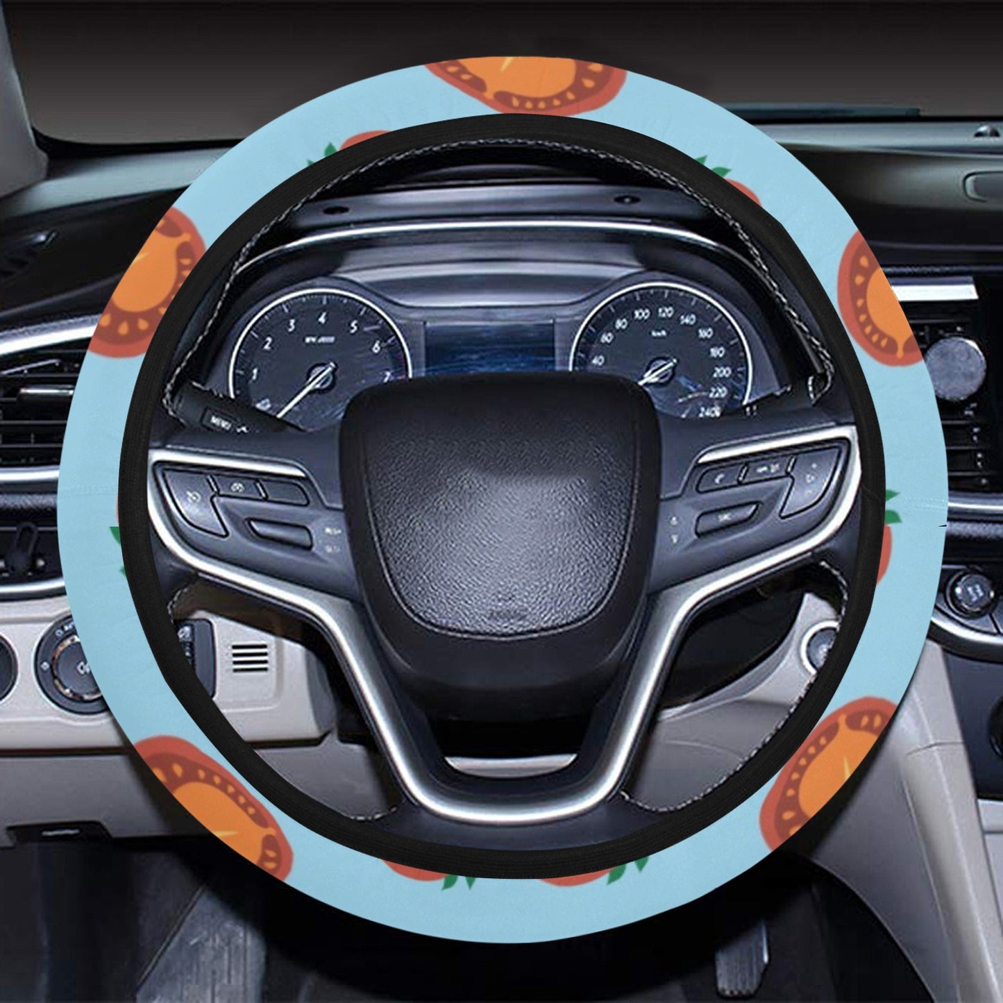 Tomato Print Design LKS304 Steering Wheel Cover with Elastic Edge
