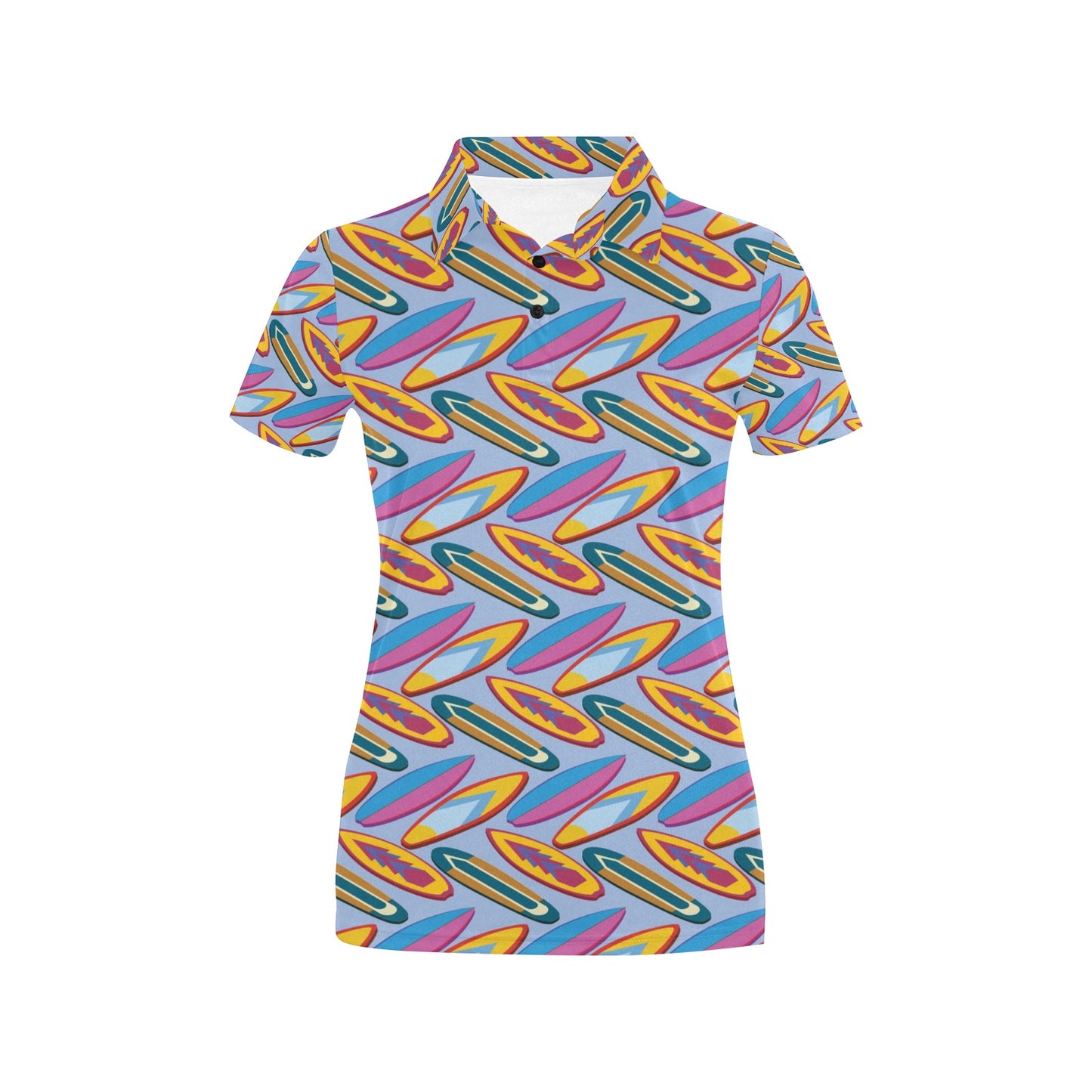 Surfboard Pattern Print Design LKS303 Women's Polo Shirt