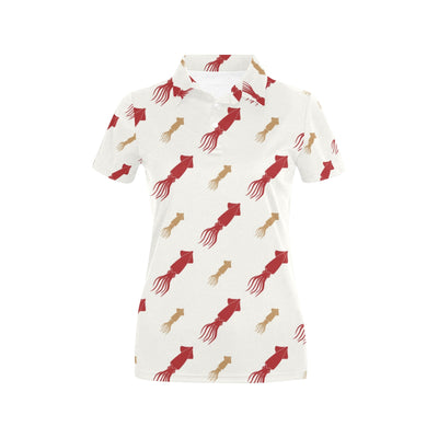 Giant Squid Pattern Print Design 01 Women's Polo Shirt