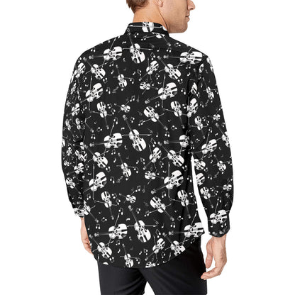 Violin Print Design LKS404 Men's Long Sleeve Dress Shirt