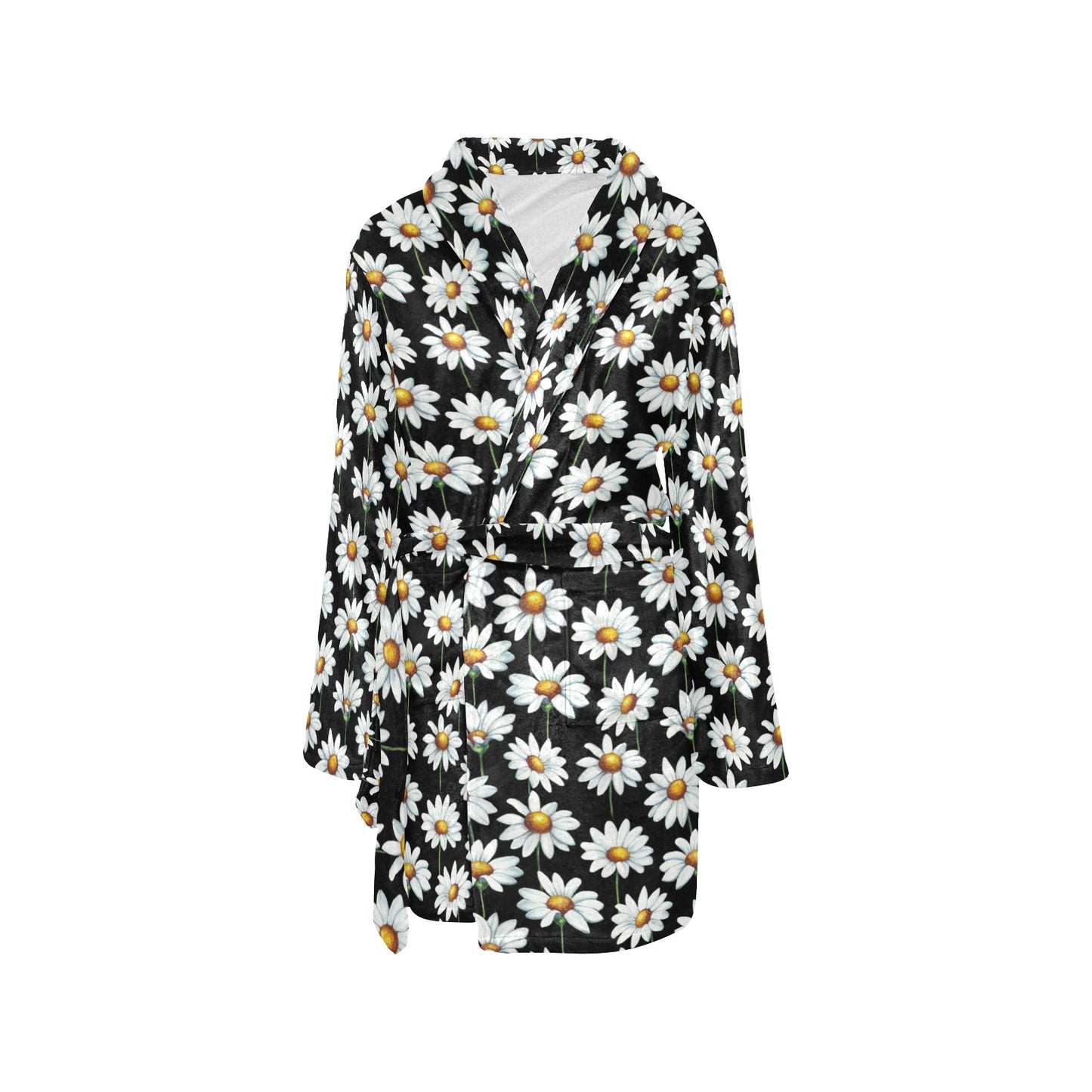Daisy Print Pattern Women's Fleece Robe