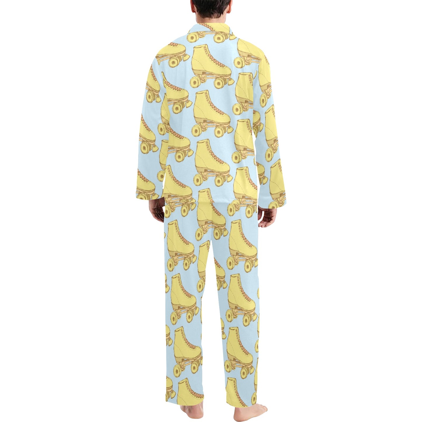 Roller skate Pattern Print Design A03 Men's Long Pajama Set