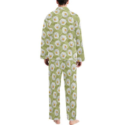 Daisy Pattern Print Design DS06 Men's Long Pajama Set