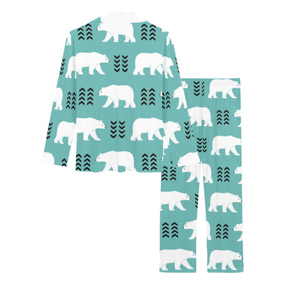 Polar Bear Pattern Print Design A05 Women's Long Pajama Set