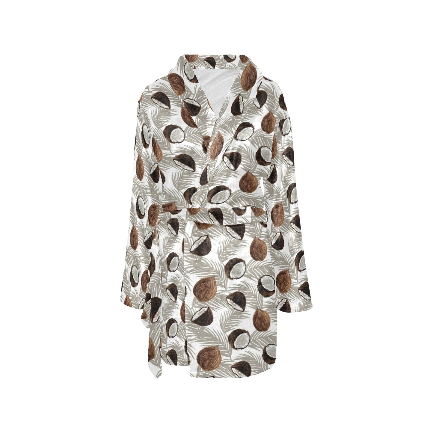 Coconut Pattern Print Design CN03 Women's Fleece Robe