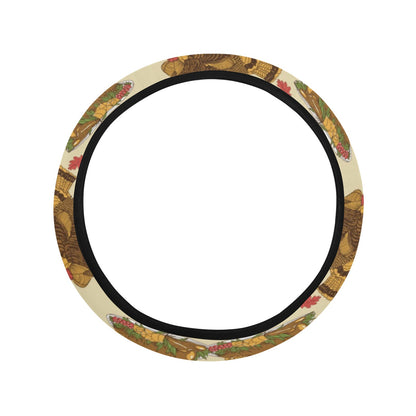 Thanksgiving Print Design LKS302 Steering Wheel Cover with Elastic Edge