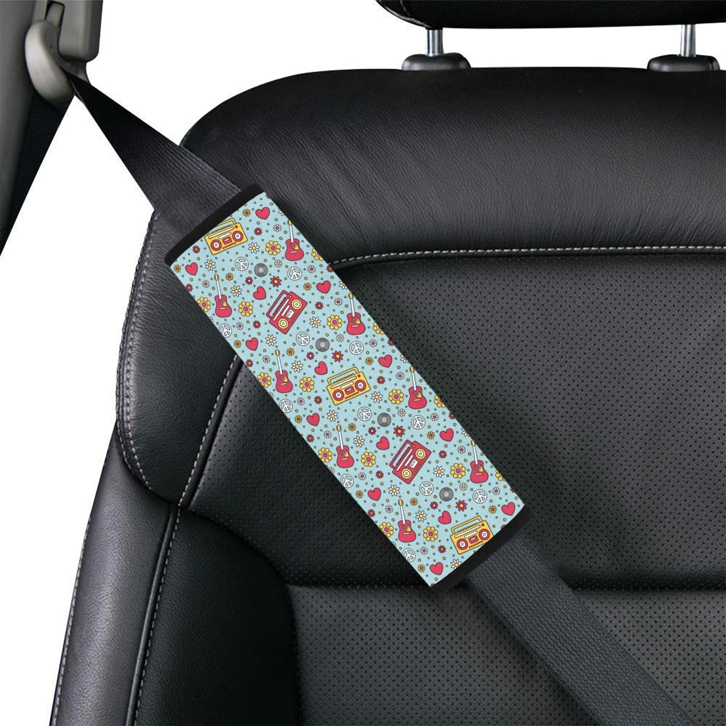 Hippie Print Design LKS307 Car Seat Belt Cover