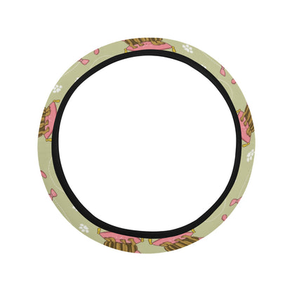 Yorkshire Cute Terriers Print Design LKS301 Steering Wheel Cover with Elastic Edge