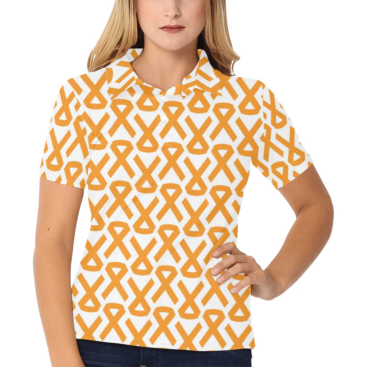 Appendix cancer Pattern Print Design 02 Women's Polo Shirt