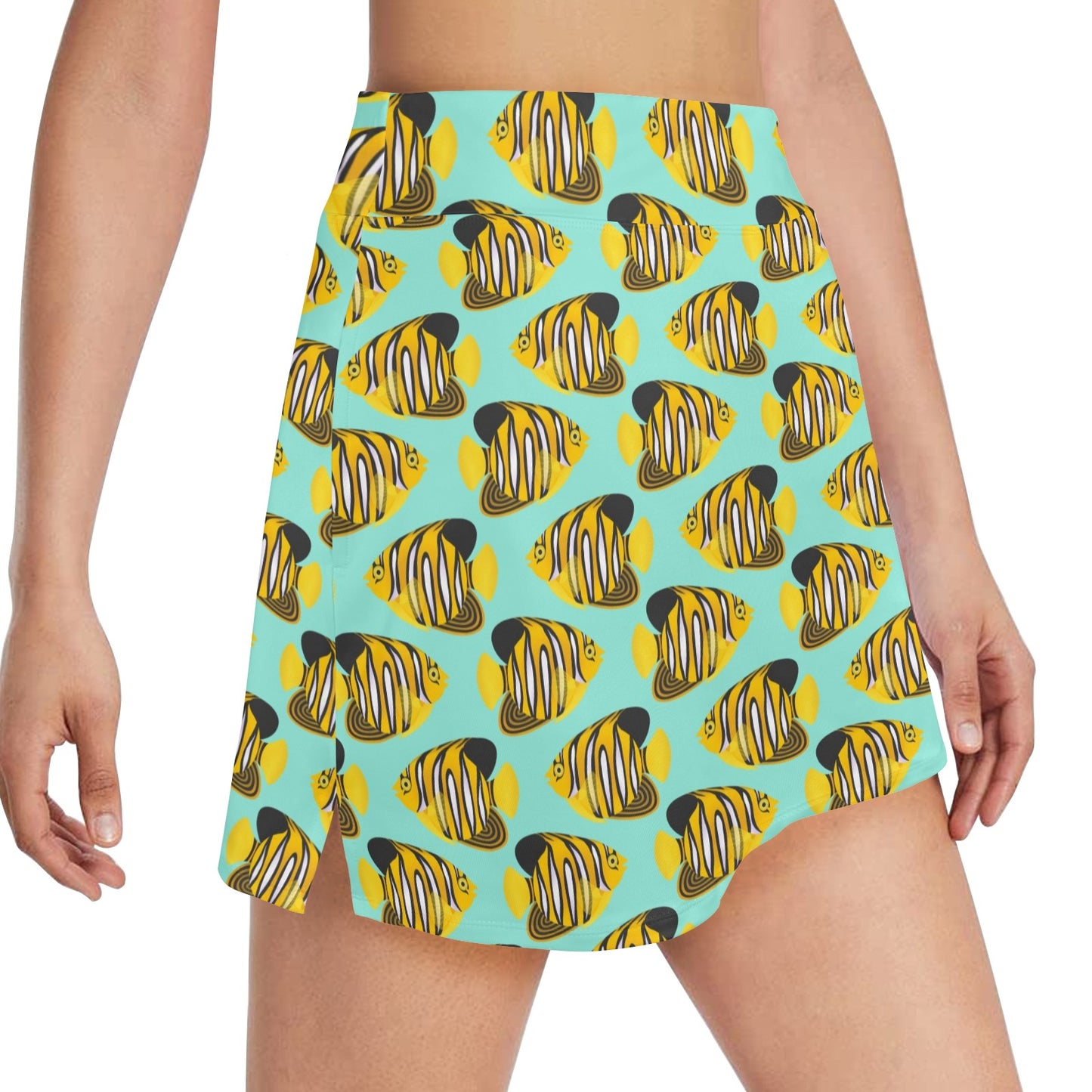 Angelfish Print Design LKS402 17" Golf & Pickleball Skort with Pockets