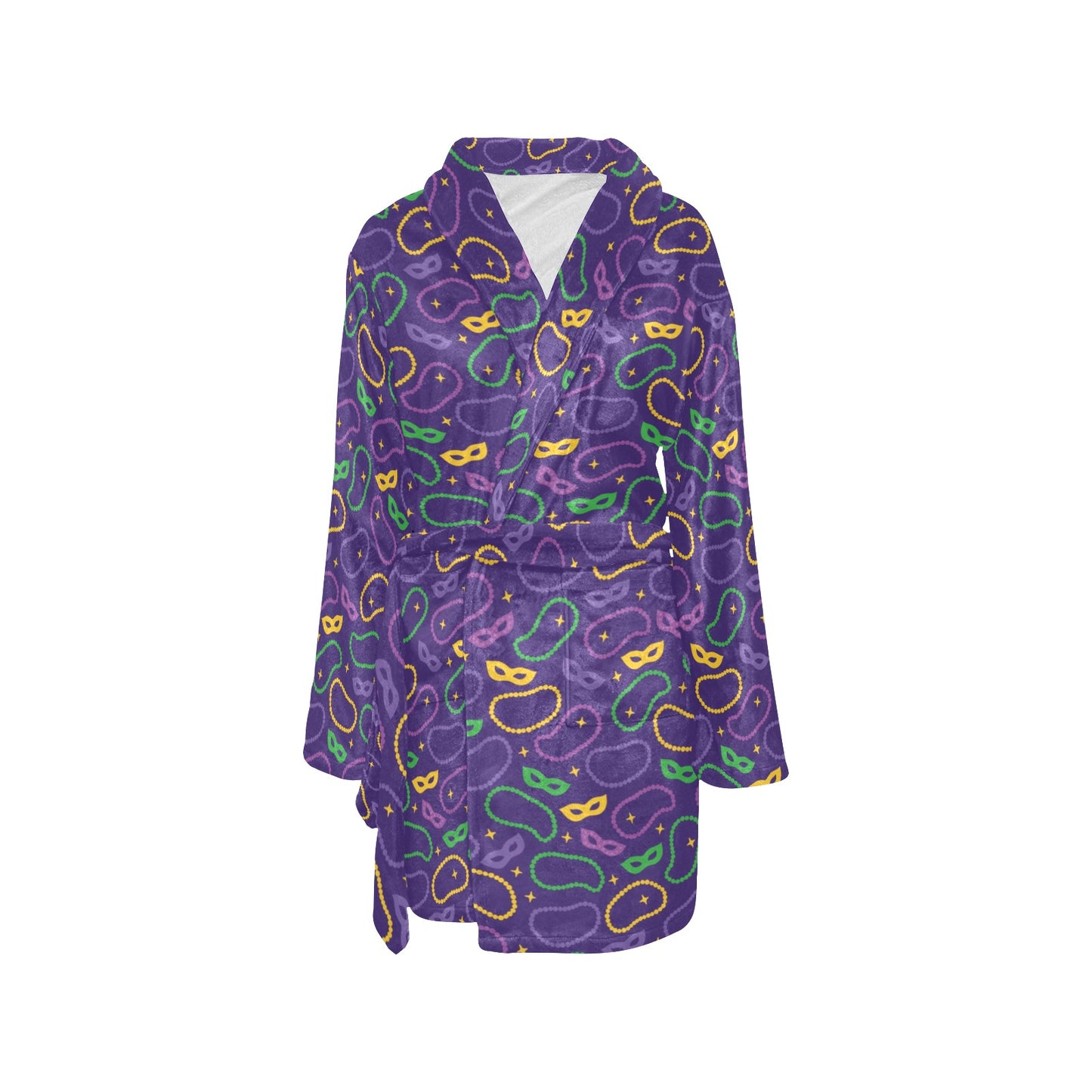 Mardi Gras Pattern Print Design 04 Women's Fleece Robe