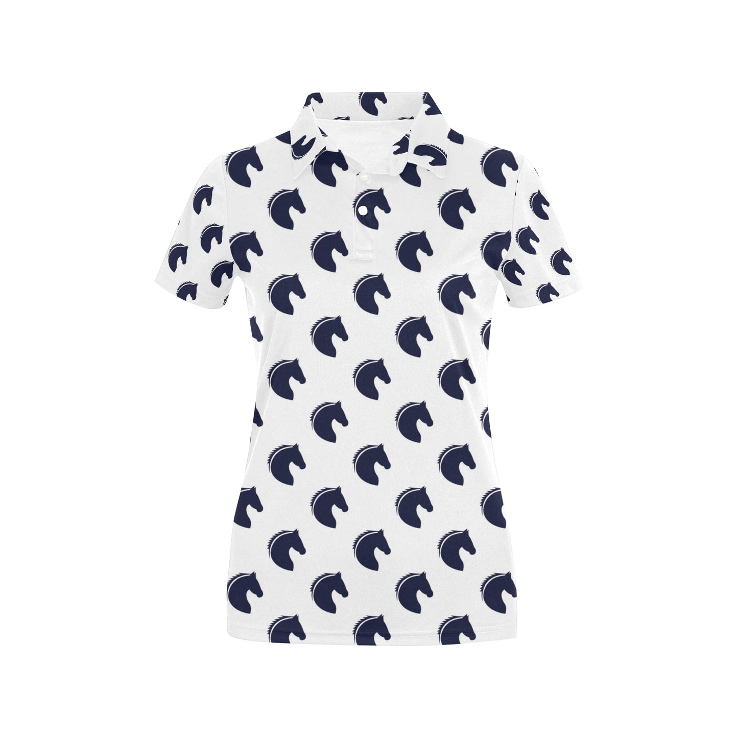 Horse Head Print Design LKS303 Women's Polo Shirt