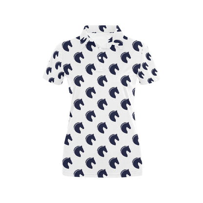 Horse Head Print Design LKS303 Women's Polo Shirt