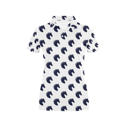 Horse Head Print Design LKS303 Women's Polo Shirt